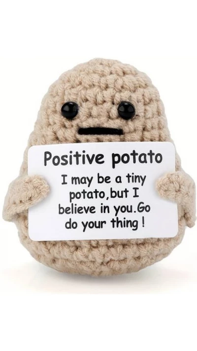 Bonne humeur -Positive Potato- Décoration amusante & créative pour les jours de mauvaise humeur - Beige
