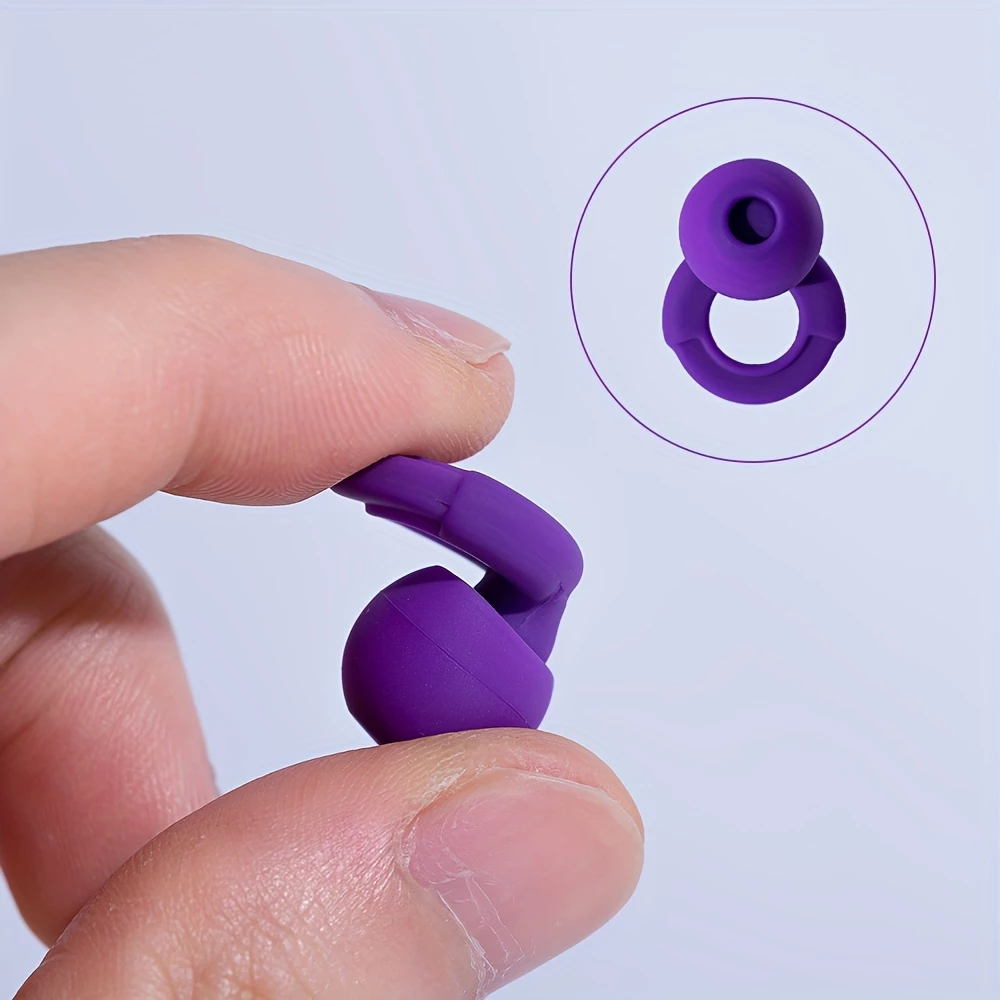 Bouchons d'oreilles loop en silicone (3 tailles d'embout) r&eacute;utilisables avec &eacute;tui de rangement - Blanc