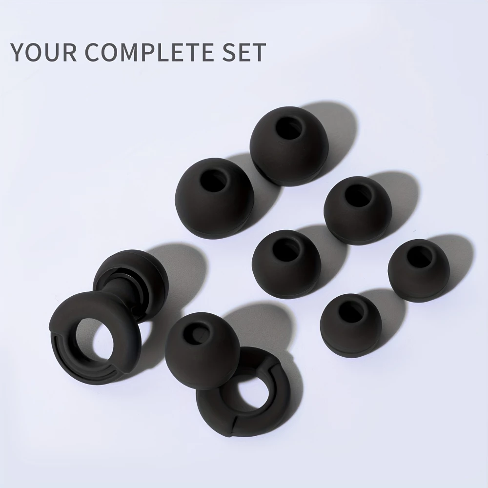 Bouchons d'oreilles loop en silicone (3 tailles d'embout) r&eacute;utilisables avec &eacute;tui de rangement - Blanc