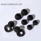 Bouchons d'oreilles loop en silicone (3 tailles d'embout) r&eacute;utilisables avec &eacute;tui de rangement - Blanc