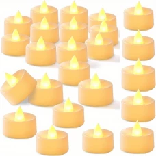 Bougies LED sans flamme (set de 24) pour mariage, f&ecirc;te, No&euml;l, Halloween ou d&eacute;coration