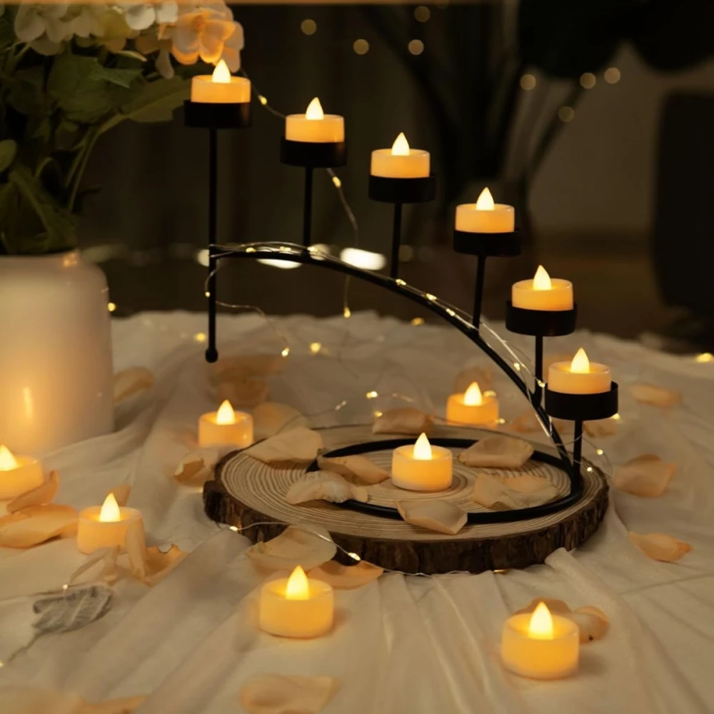 Bougies LED sans flamme (set de 24) pour mariage, f&ecirc;te, No&euml;l, Halloween ou d&eacute;coration
