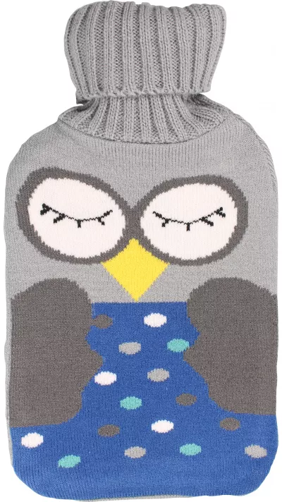 Bouillotte avec couverture en tricot (1.5 litres) - Hibou