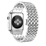 Bracelet acier à petits maillons style alvéoles et boucle déployante double - Argent - Apple Watch 38/40/41/42 mm