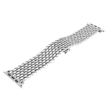 Bracelet acier à petits maillons style alvéoles et boucle déployante double - Argent - Apple Watch 38/40/41/42 mm