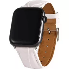 Bracelet crocodile blanc - Apple Watch 38/40/41/42 mm