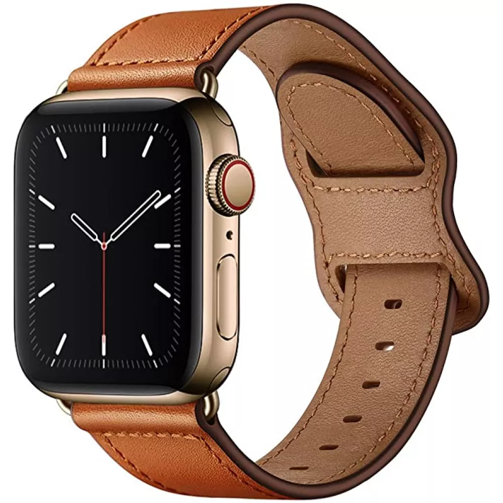 Bracelet cuir  brun clair - Apple Watch 38/40/41/42 mm