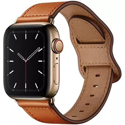Bracelet cuir  brun clair - Apple Watch 38/40/41/42 mm