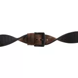 Bracelet cuir et silicone brun foncé - Apple Watch 44/45/46/49 mm