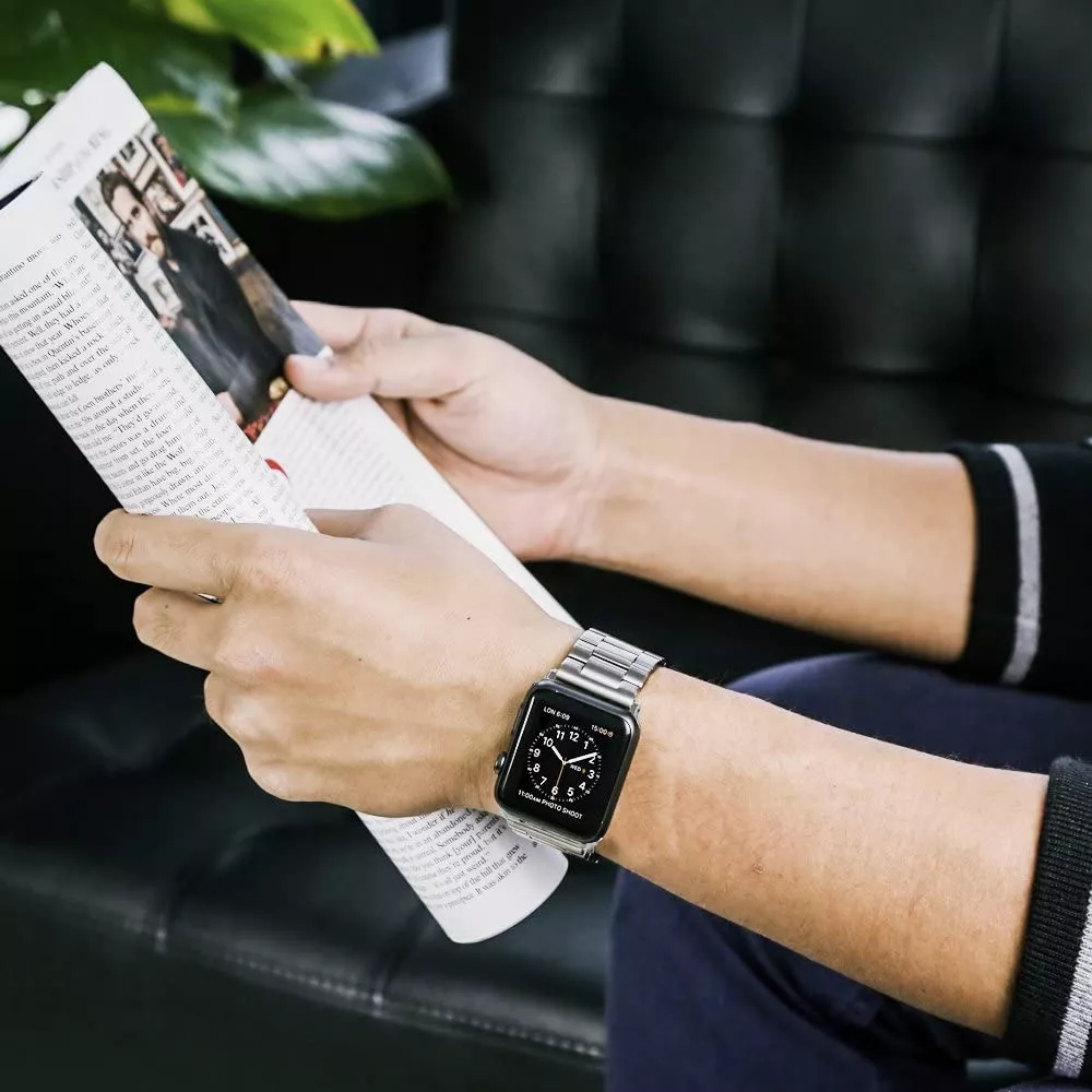 Bracelet à maillons en acier - Argent - Apple Watch 38/40/41/42 mm