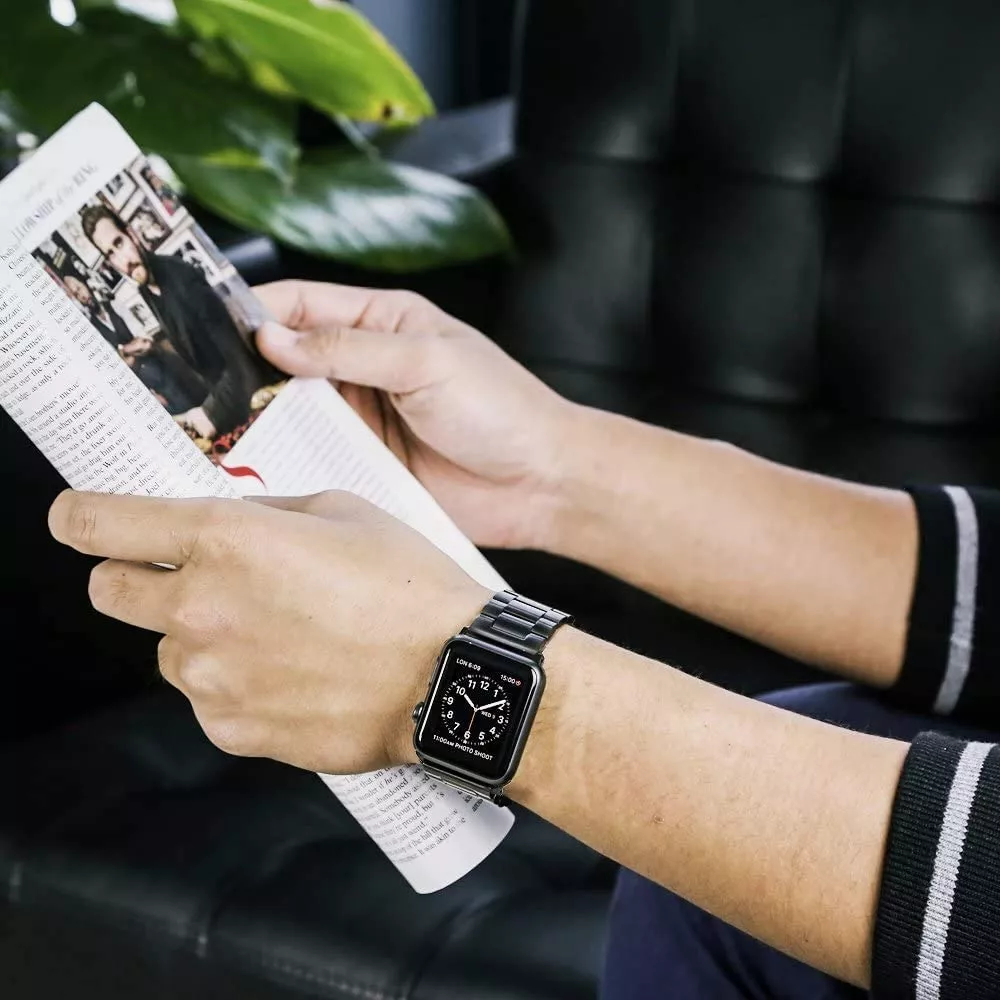 Edelstahl Armband - Zeitlos klassisch und elegant - Schwarz - Apple Watch 38/40/41/42 mm