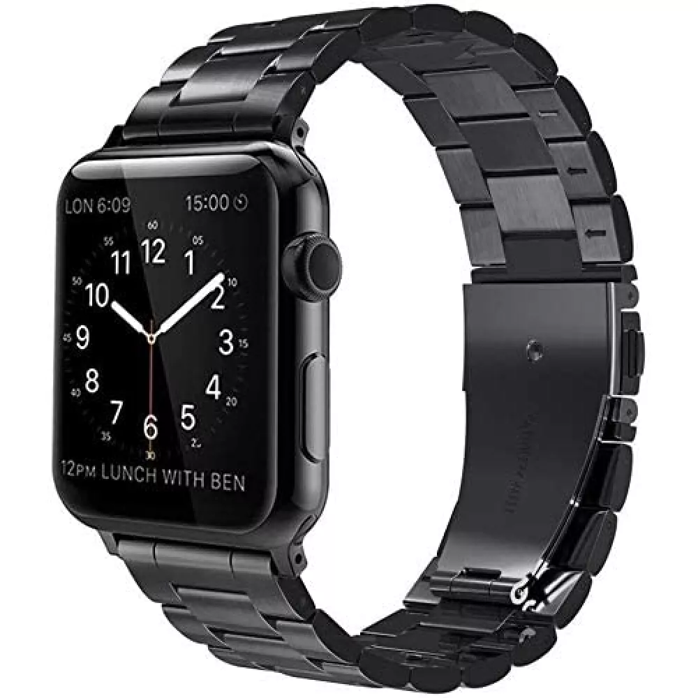 Bracelet à maillons en acier - Noir - Apple Watch 44/45/46/49 mm