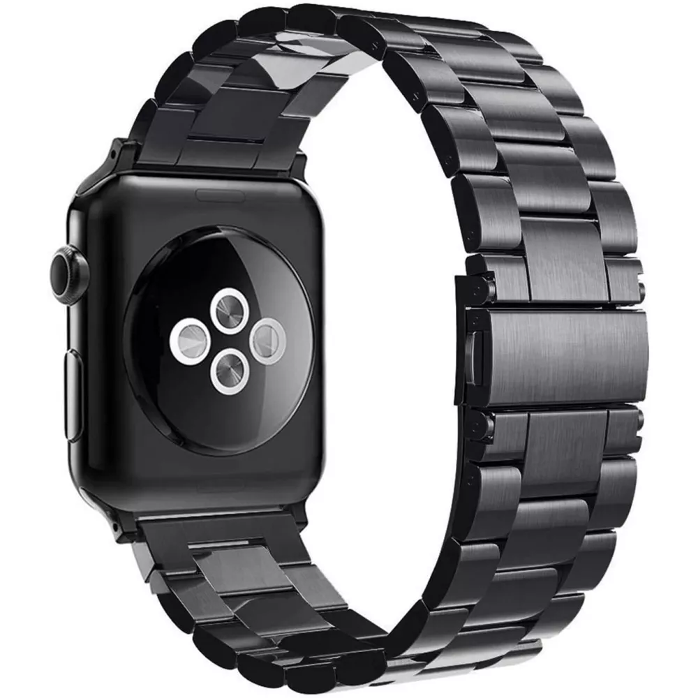 Bracelet à maillons en acier - Noir - Apple Watch 44/45/46/49 mm