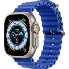 Bracelet en caoutchouc silicone ondulé - Bleu - Apple Watch Ultra 49 mm