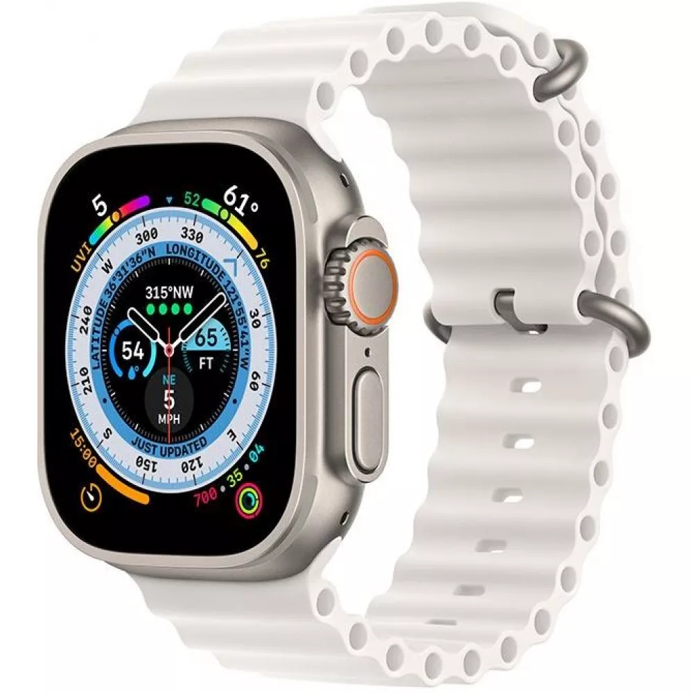 Gummi Silikon Armband gewellt - Grau - Apple Watch Ultra 49 mm