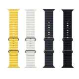 Gummi Silikon Armband gewellt - Gelb - Apple Watch 44/45/46/49 mm