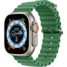 Bracelet en caoutchouc silicone ondulé - Vert foncé - Apple Watch Ultra 49 mm