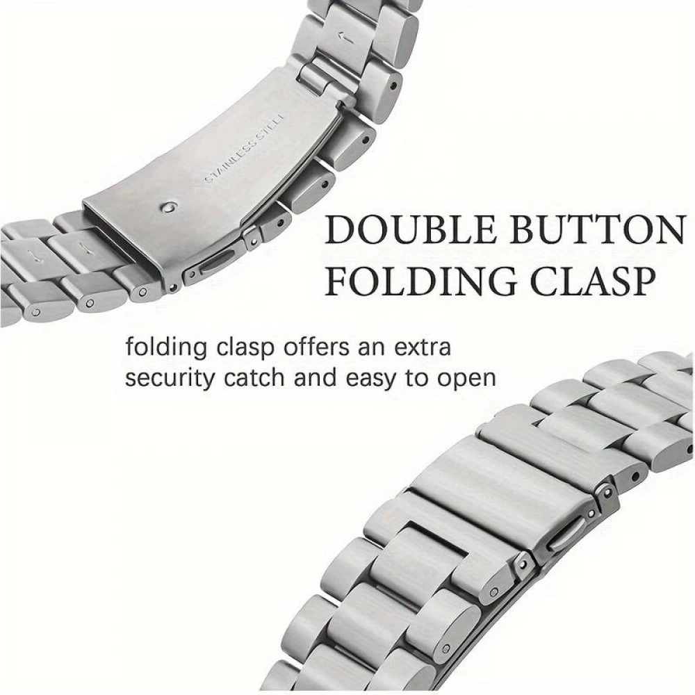 Bracelet en métal raffiné avec coque de protection en silicone TPU intégrée pour Apple Watch 49mm - Argent