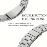 Bracelet en métal raffiné avec coque de protection en silicone TPU intégrée pour Apple Watch 49mm - Argent
