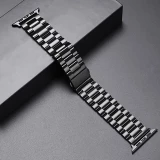 Bracelet en métal raffiné avec coque de protection en silicone TPU intégrée pour Apple Watch 49mm - Noir