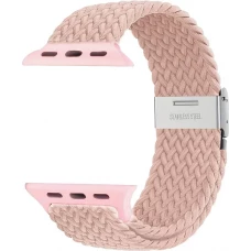 Bracelet en nylon élastique tressé avec des sangles extensibles pour Apple Watch - Beige clair - Apple Watch 38/40/41/42 mm