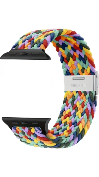 Bracelet en nylon &eacute;lastique tress&eacute; avec des sangles extensibles pour Apple Watch - Multicolor 3 - Apple Watch 38/40/41/42 mm