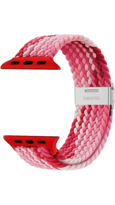 Bracelet en nylon &eacute;lastique tress&eacute; avec des sangles extensibles pour Apple Watch - Multicolor 5 - Apple Watch 38/40/41/42 mm