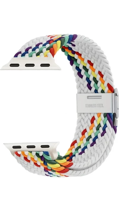 Bracelet en nylon &eacute;lastique tress&eacute; avec des sangles extensibles pour Apple Watch - Multicolor 6 - Apple Watch 38/40/41/42 mm