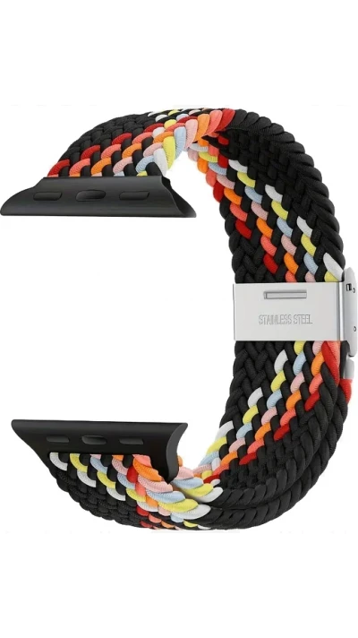 Bracelet en nylon &eacute;lastique tress&eacute; avec des sangles extensibles pour Apple Watch - Multicolor 7 - Apple Watch 38/40/41/42 mm