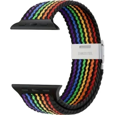 Elastisches Geflochtenes Nylonarmband mit Dehnbaren Riemen für Apple Watch - Multicolor 9 - Apple Watch 44/45/46/49 mm