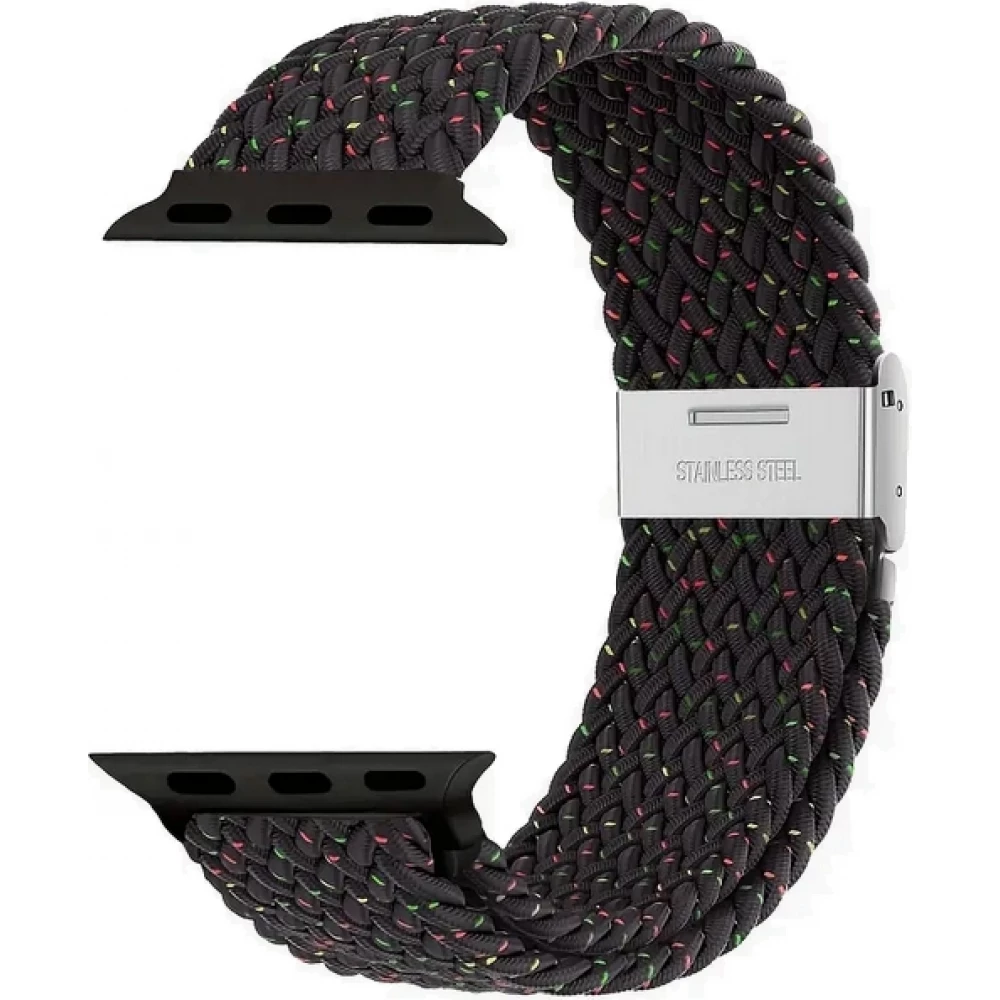 Bracelet en nylon élastique tressé avec des sangles extensibles pour Apple Watch - Noir - Apple Watch 38/40/41/42 mm