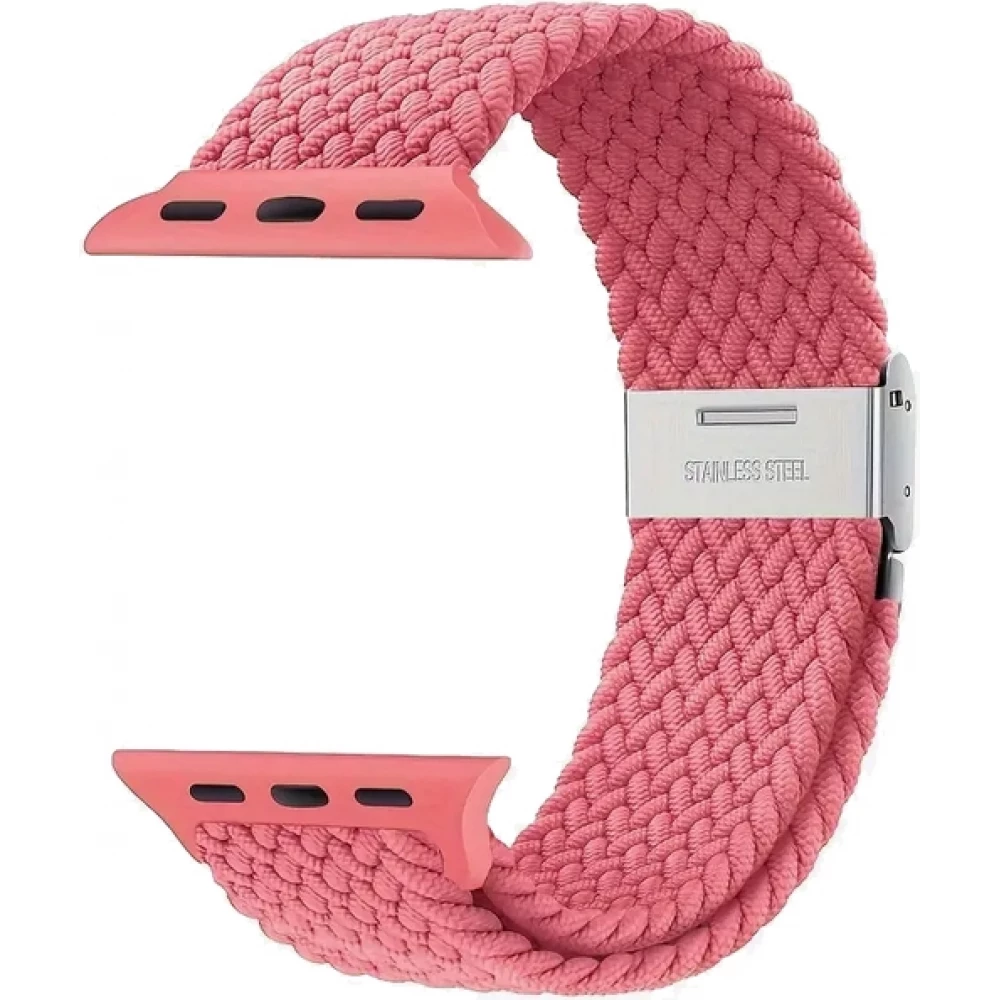 Bracelet en nylon élastique tressé avec des sangles extensibles pour Apple Watch - Rose - Apple Watch 38/40/41/42 mm