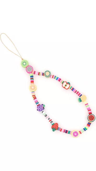Universal Smartphone Armband Schmuck Charms - Früchte & Beeren LOVE Perlenband