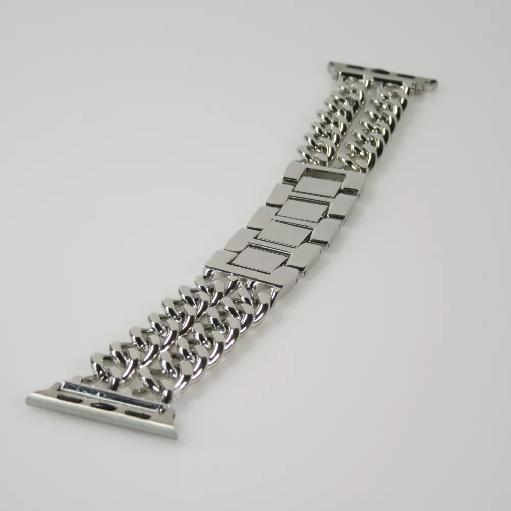 Bracelet luxueux en acier affiné avec fermoir invisible - Argent - Apple Watch 38/40/41/42 mm