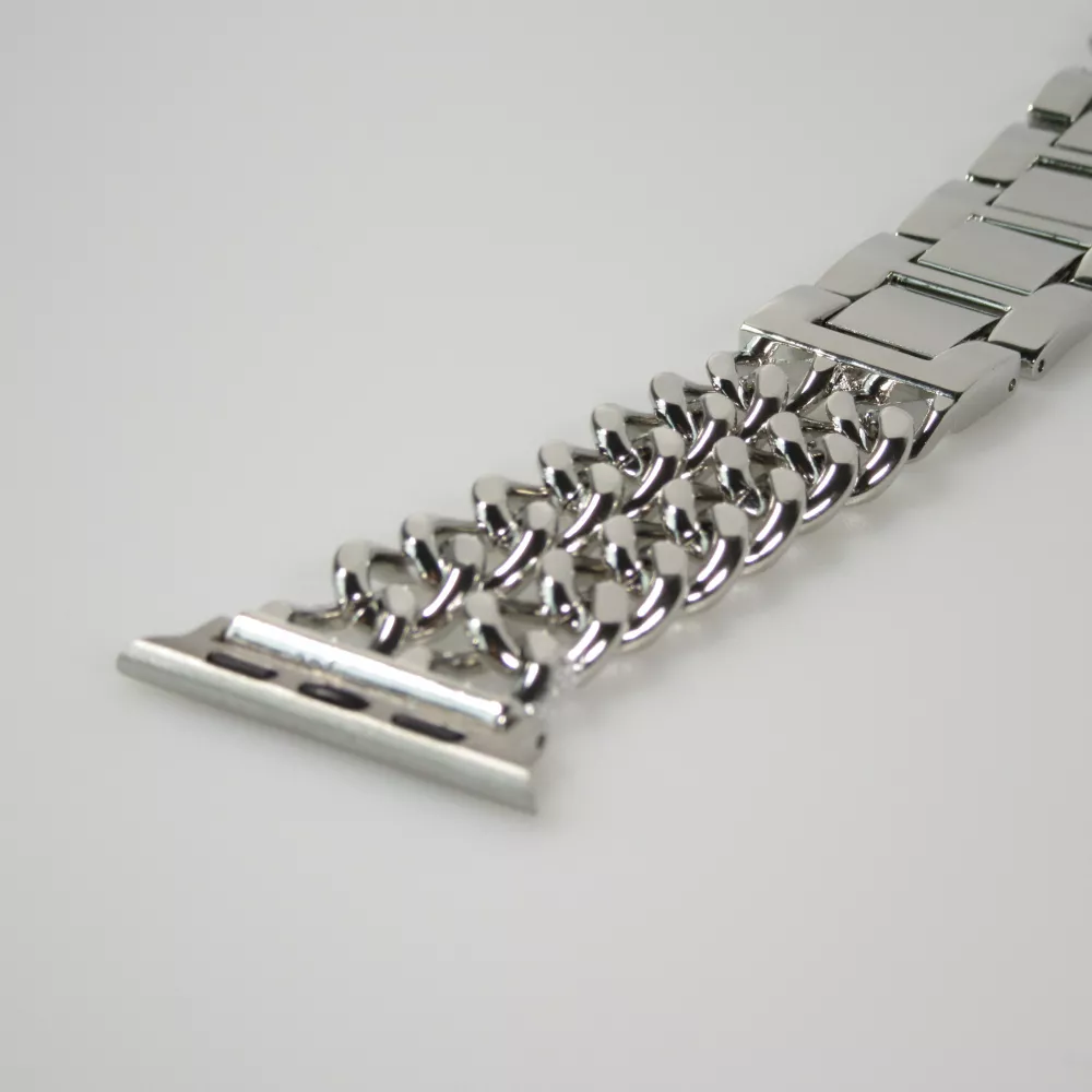 Bracelet luxueux en acier affiné avec fermoir invisible - Argent - Apple Watch 38/40/41/42 mm