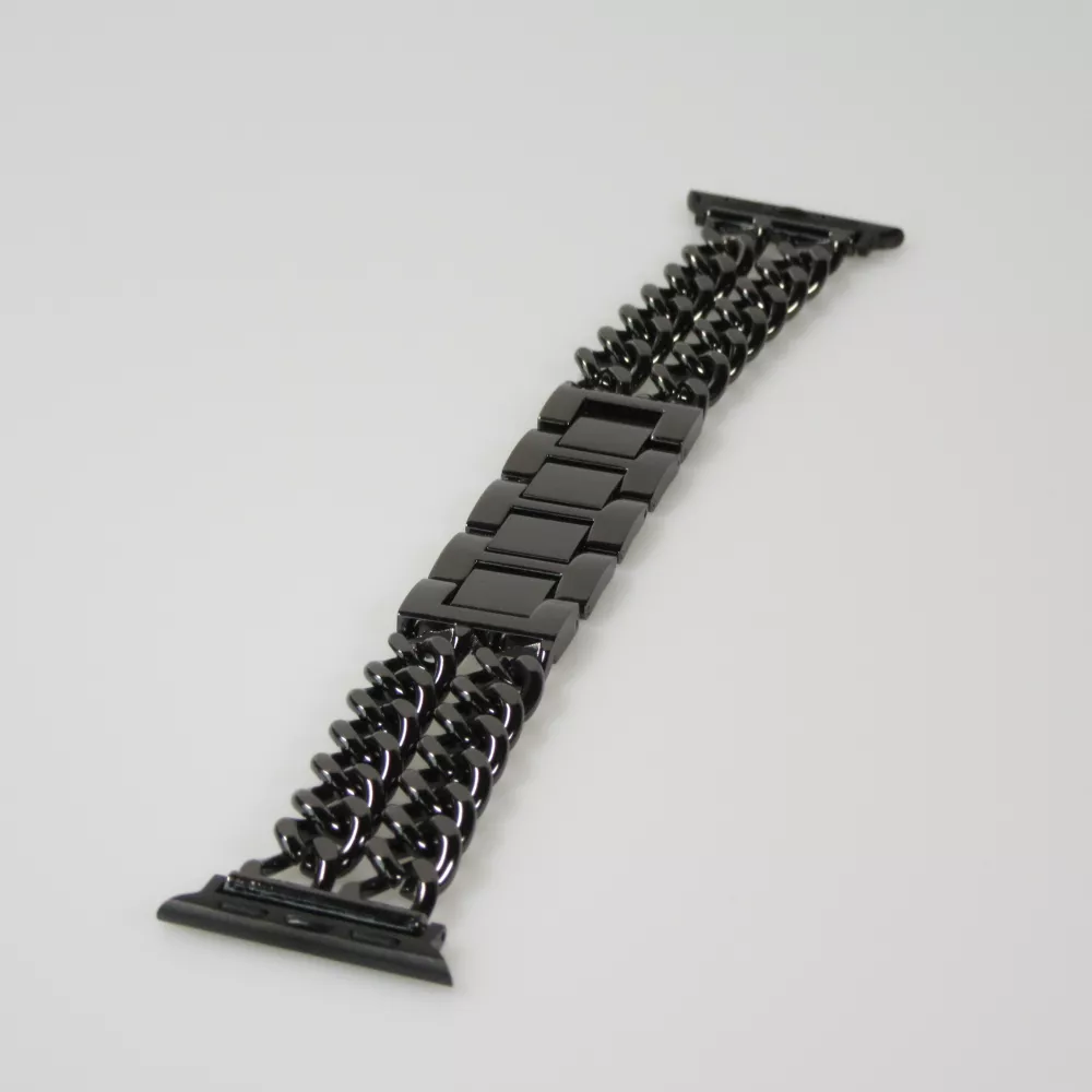 Luxuriöses Edelstahl Armband mit unsichtbarem Verschluss - Schwarz - Apple Watch 38/40/41/42 mm