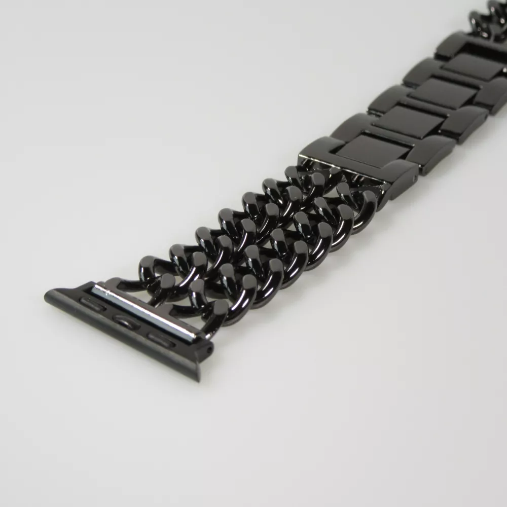 Luxuriöses Edelstahl Armband mit unsichtbarem Verschluss - Schwarz - Apple Watch 38/40/41/42 mm