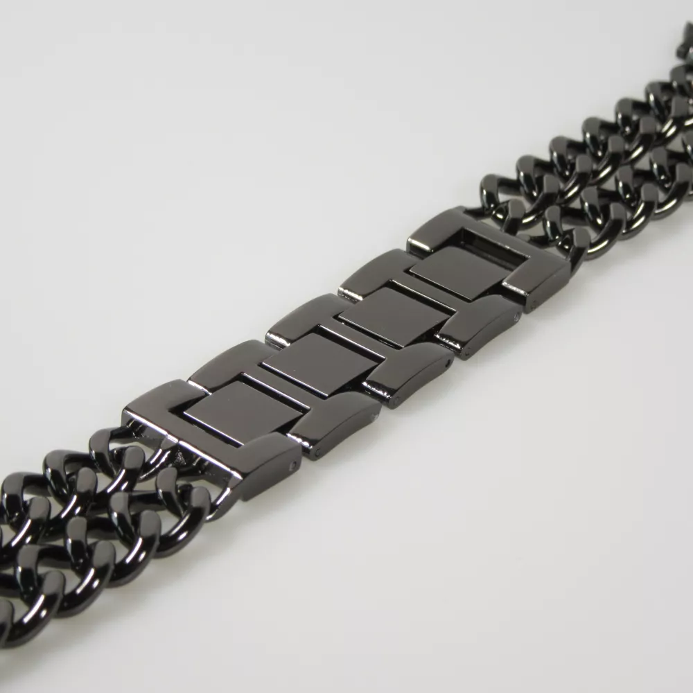 Luxuriöses Edelstahl Armband mit unsichtbarem Verschluss - Schwarz - Apple Watch 38/40/41/42 mm