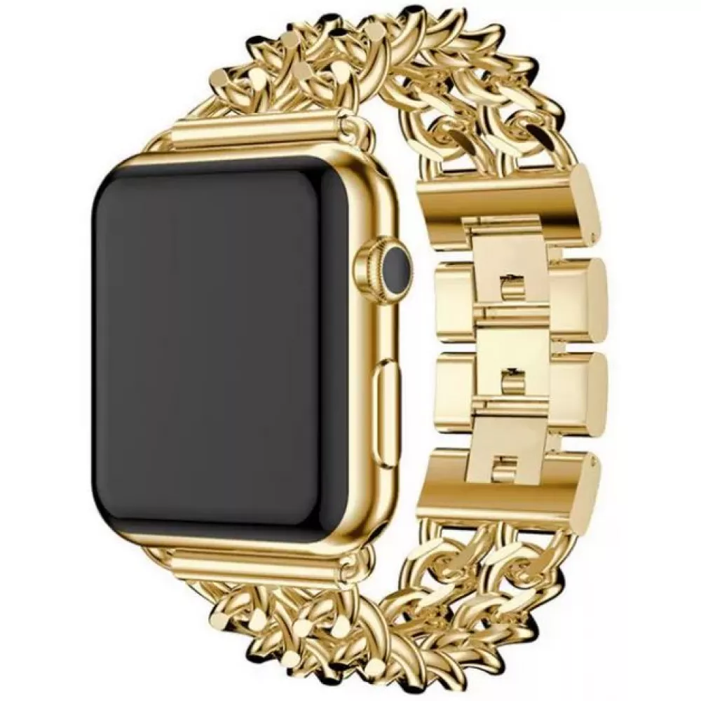 Luxuriöses Edelstahl Armband mit unsichtbarem Verschluss - Gold - Apple Watch 38/40/41/42 mm