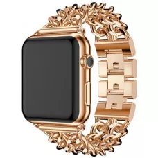 Bracelet luxueux en acier affiné avec fermoir invisible - Or rose - Apple Watch 38/40/41/42 mm