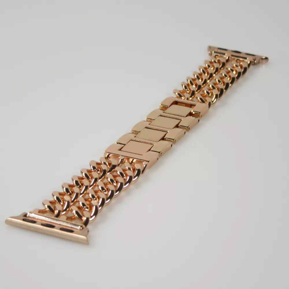 Bracelet luxueux en acier affiné avec fermoir invisible - Or rose - Apple Watch 38/40/41/42 mm