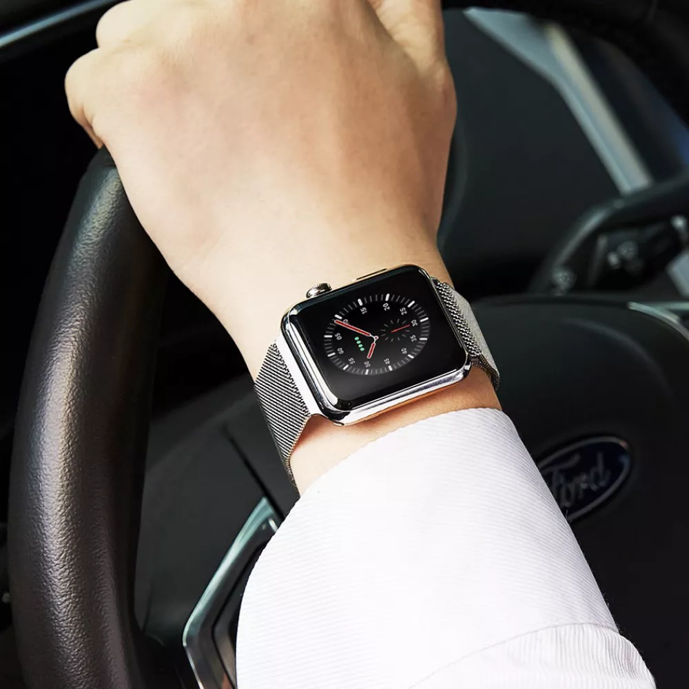 Bracelet milanais en acier argent - Apple Watch 38/40/41/42 mm