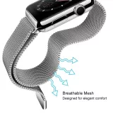 Bracelet milanais en acier argent - Apple Watch 38/40/41/42 mm