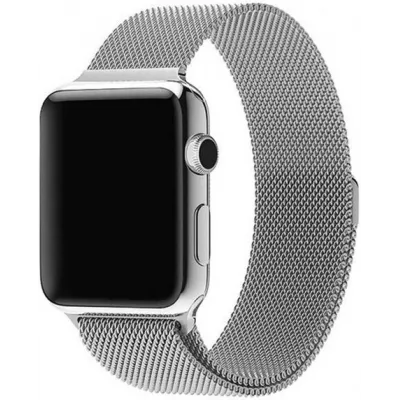 Bracelet milanais en acier argent - Apple Watch 44/45/46/49 mm