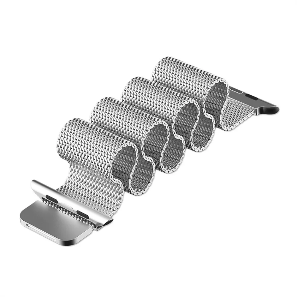 Bracelet milanais en acier argent - Apple Watch 44/45/46/49 mm