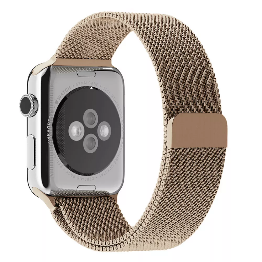 Bracelet milanais en acier or vintage - Apple Watch 44/45/46/49 mm