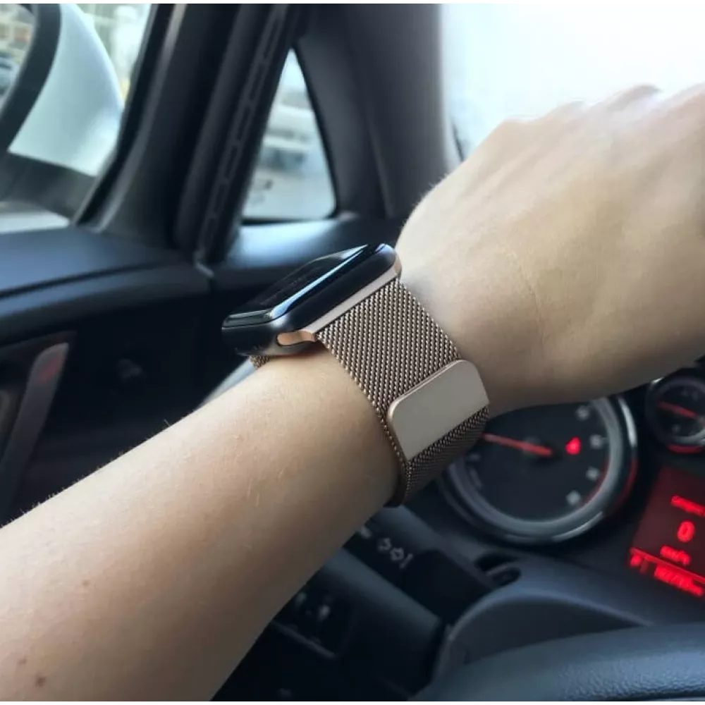 Bracelet milanais en acier or vintage - Apple Watch 44/45/46/49 mm