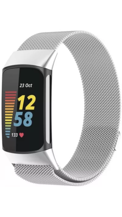 Bracelet milanais en acier (taille S) - Argent - Fitbit Charge 5 / 6