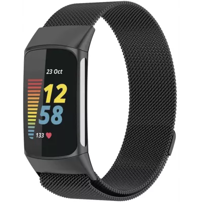 Bracelet milanais en acier (taille L) - Noir - Fitbit Charge 3 / 4