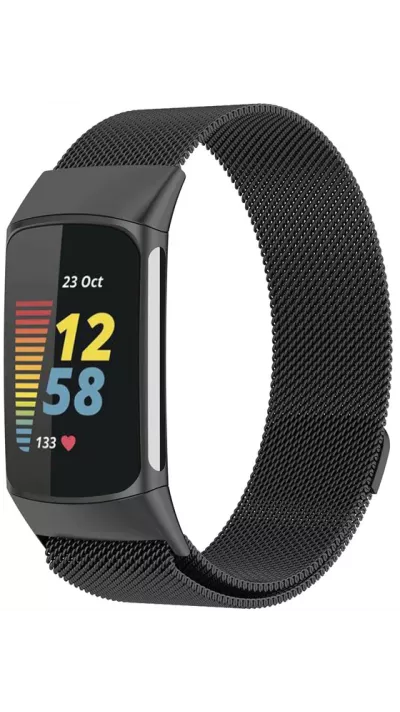 Bracelet milanais en acier (taille S) - Noir - Fitbit Charge 5 / 6